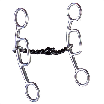 5-1/8 In Hilason Stainless Steel Sliding Horse Gag Bit Twisted Wire Mouth